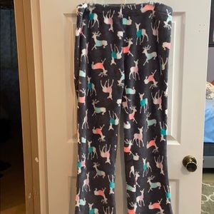 Fleece reindeer with sweaters pj pants